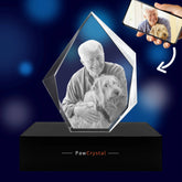 3D Crystal Photo Iceberg with Light Base PawCrystal