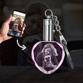 3D Crystal Photo Pink Keychain PawCrystal