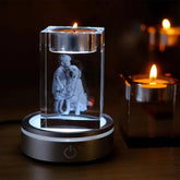 3D Crystal Photo Candle Holder PawCrystal