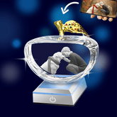 3D Crystal Photo Apple with Light Base PawCrystal