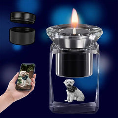 Customize 3D Crystal Photo Urn for Pet Ashes Small Custom 3D Photo and Text Mini Crystal Storage for Human Dog Cat Ash Loved Ones PawCrystal