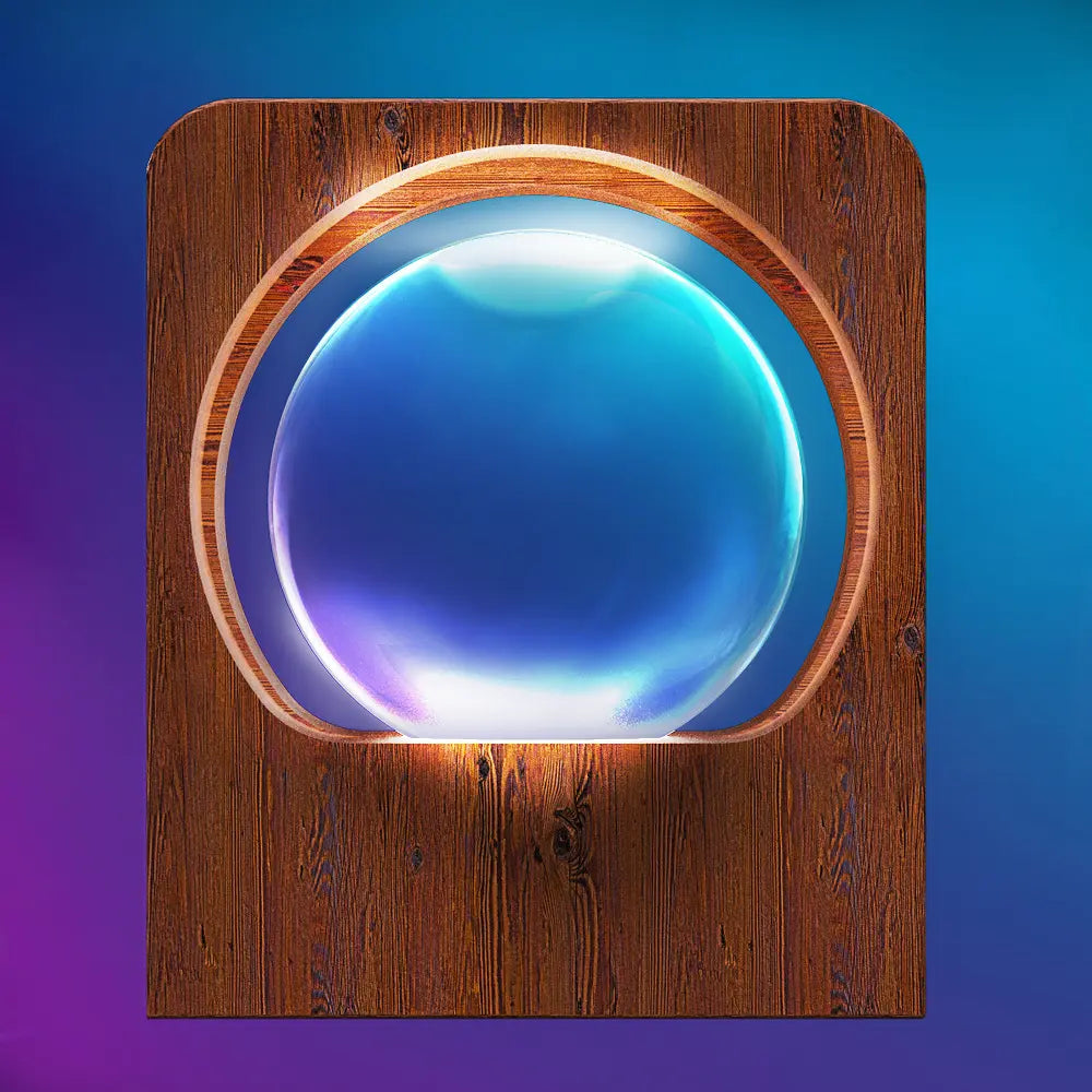3D Crystal Photo LED Light Wooden Frame Ball PawCrystal