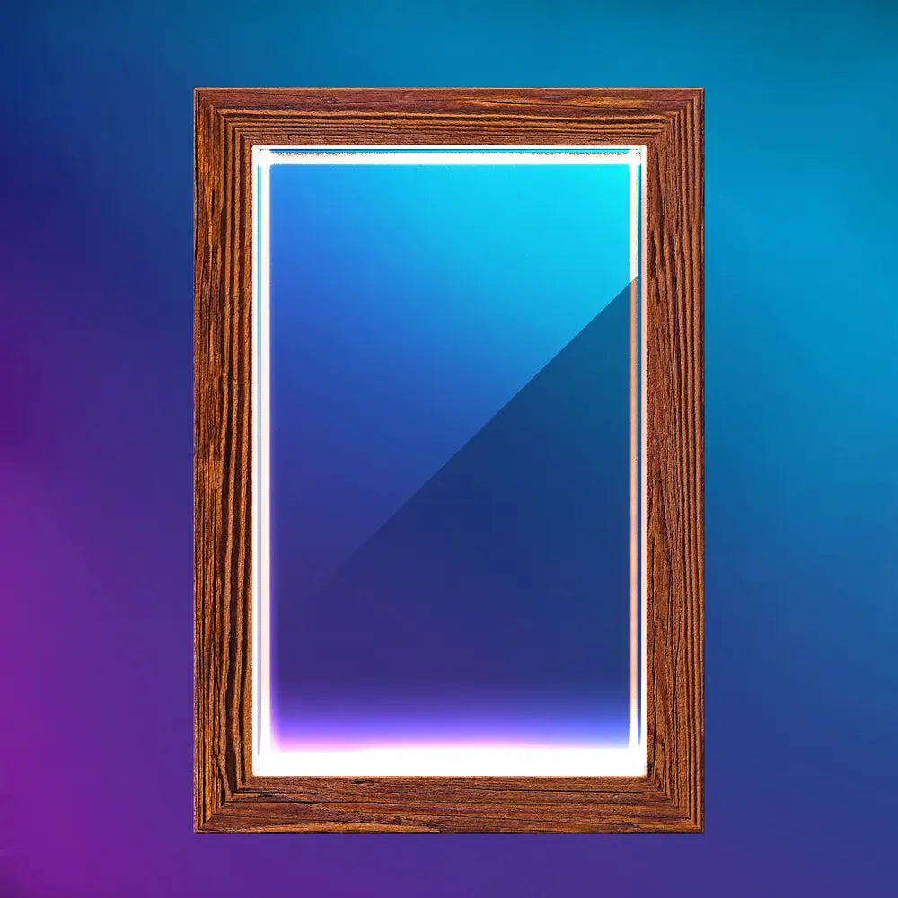 3D Crystal Photo LED Light Wooden Frame Rectangle PawCrystal