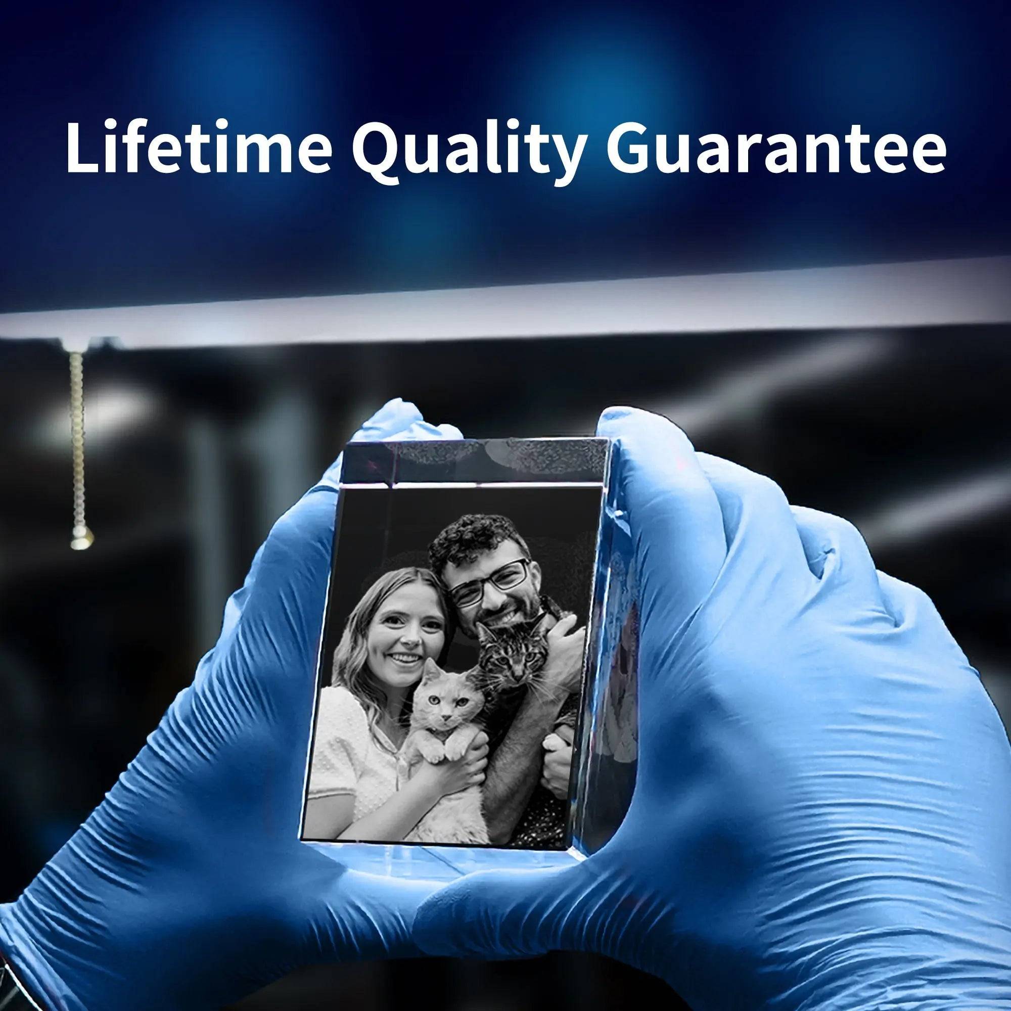 3D Crystal Photo Portrait with Light Base PawCrystal