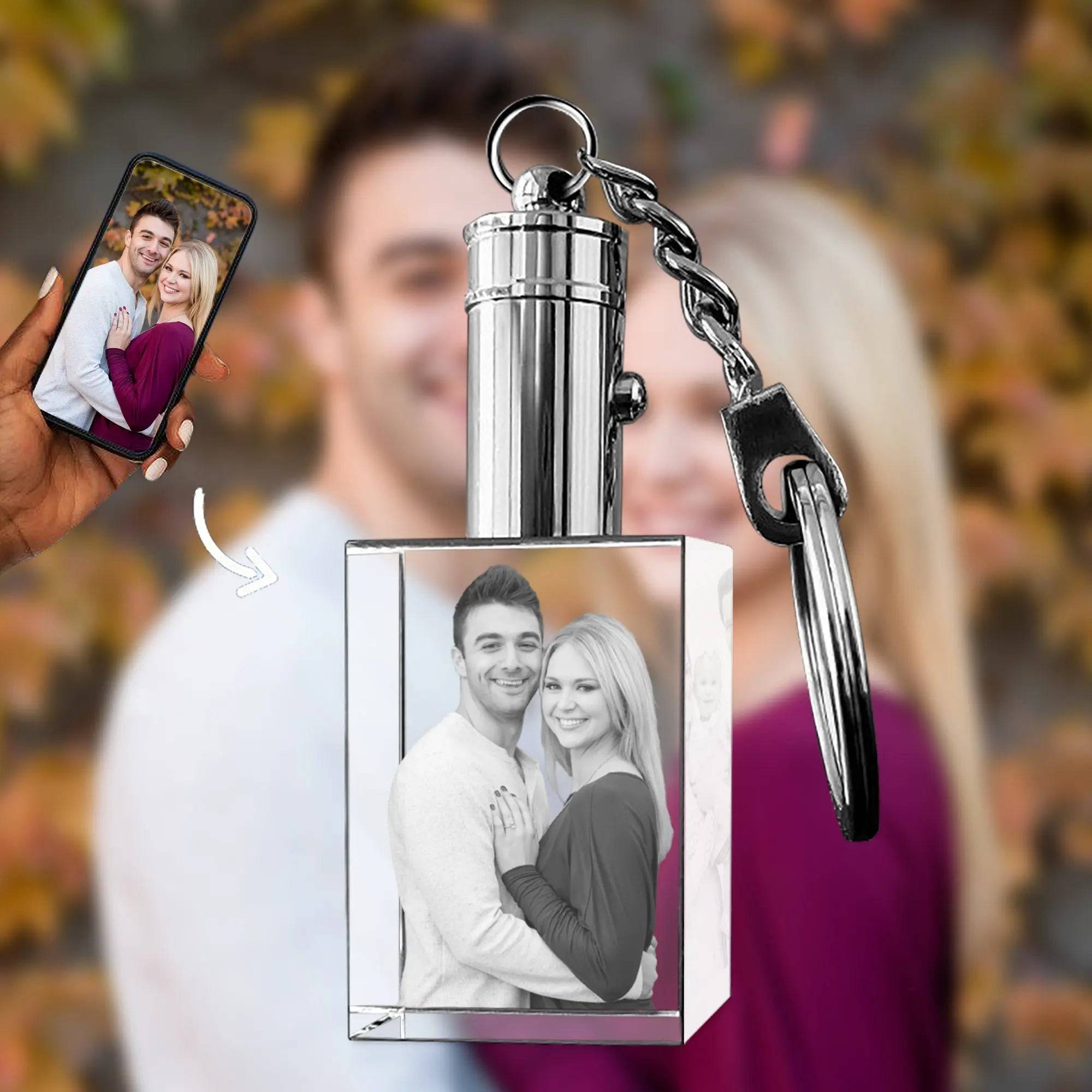 3D Crystal Photo Keychain PawCrystal