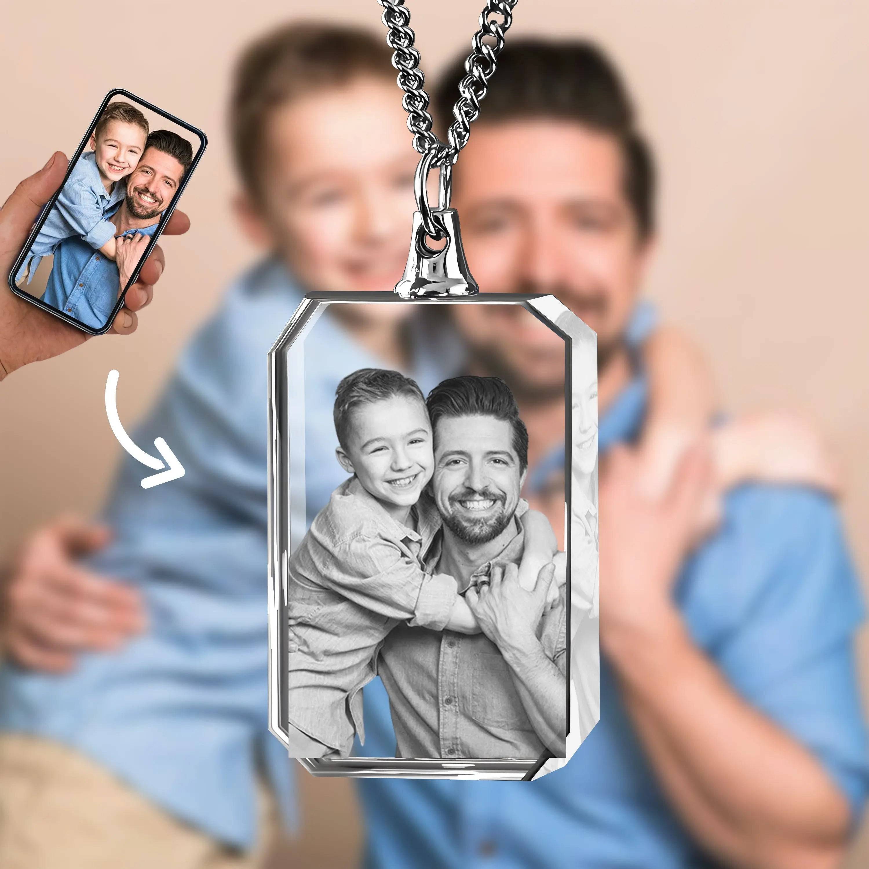 3D Crystal Photo Necklace Portrait PawCrystal