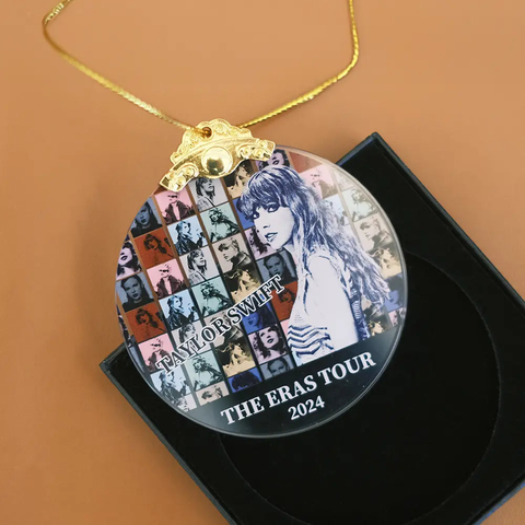 Taylor Swift Christmas Ornament Swiftie Gifts Round Shape PawCrystal