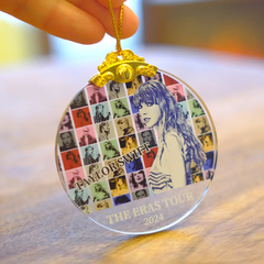 Taylor Swift Christmas Ornament Swiftie Gifts Round Shape PawCrystal