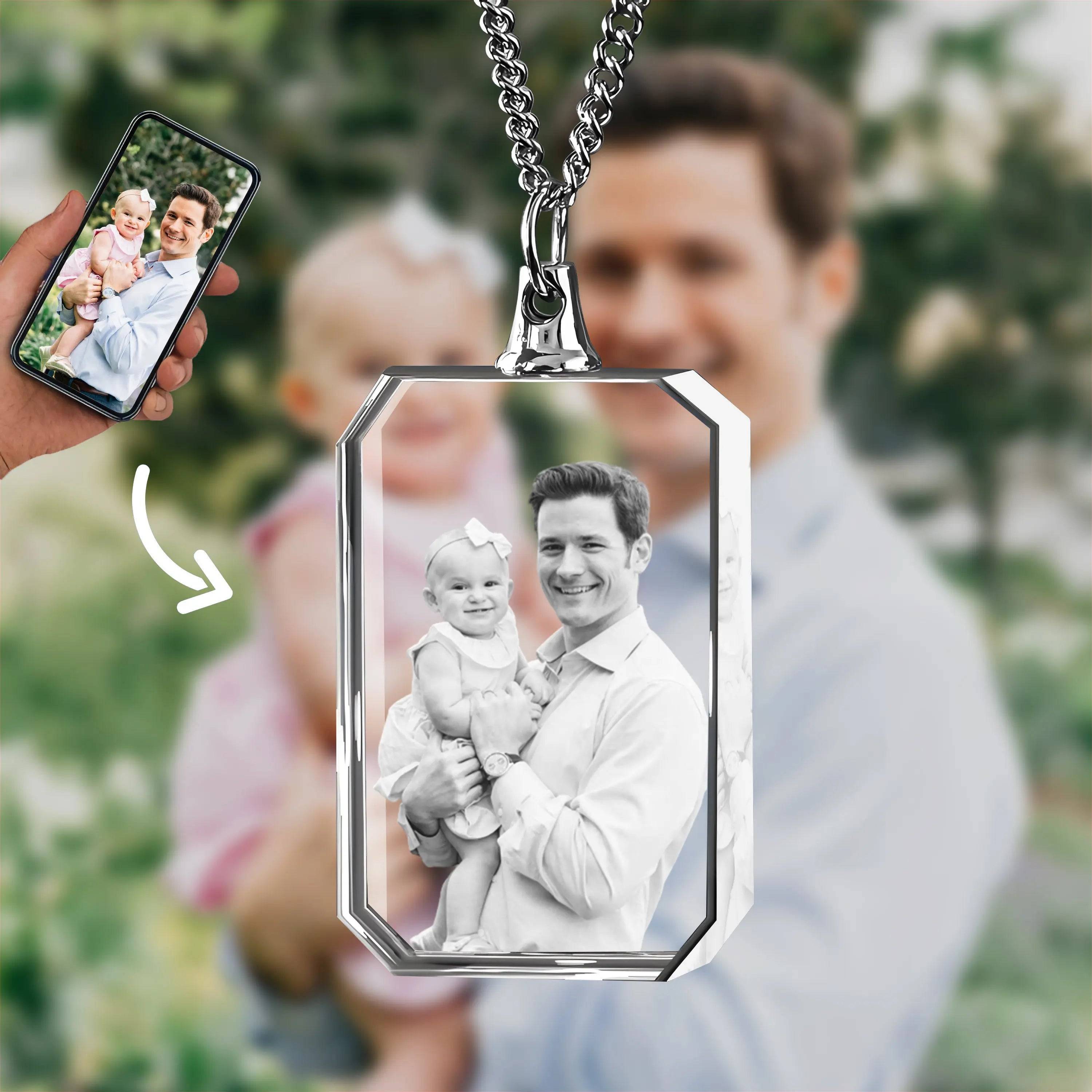 3D Crystal Photo Necklace Portrait PawCrystal