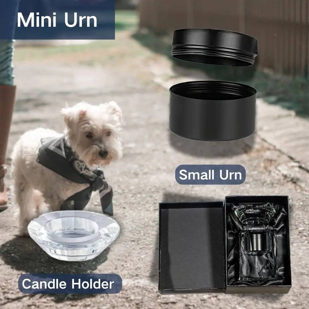 Customize 3D Crystal Photo Urn for Pet Ashes Small Custom 3D Photo and Text Mini Crystal Storage for Human Dog Cat Ash Loved Ones PawCrystal