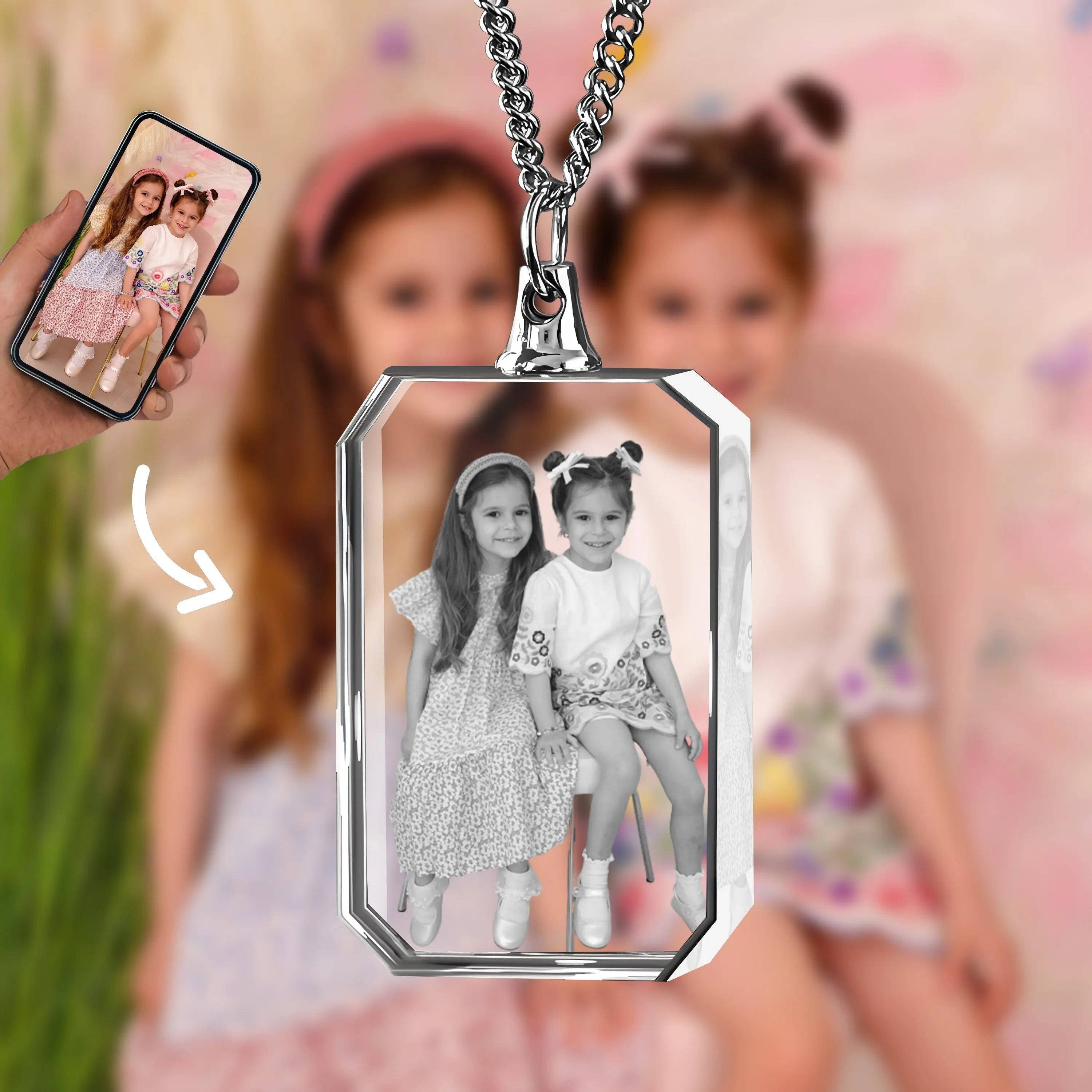 3D Crystal Photo Necklace Portrait PawCrystal