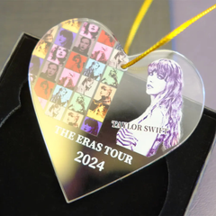 The Eras Tour Taylor Swift Christmas Ornament Swiftie Gifts Heart Shape PawCrystal