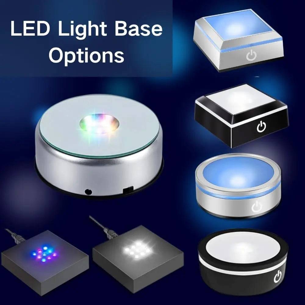3D Crystal Photo Ball Shape with Light Base PawCrystal