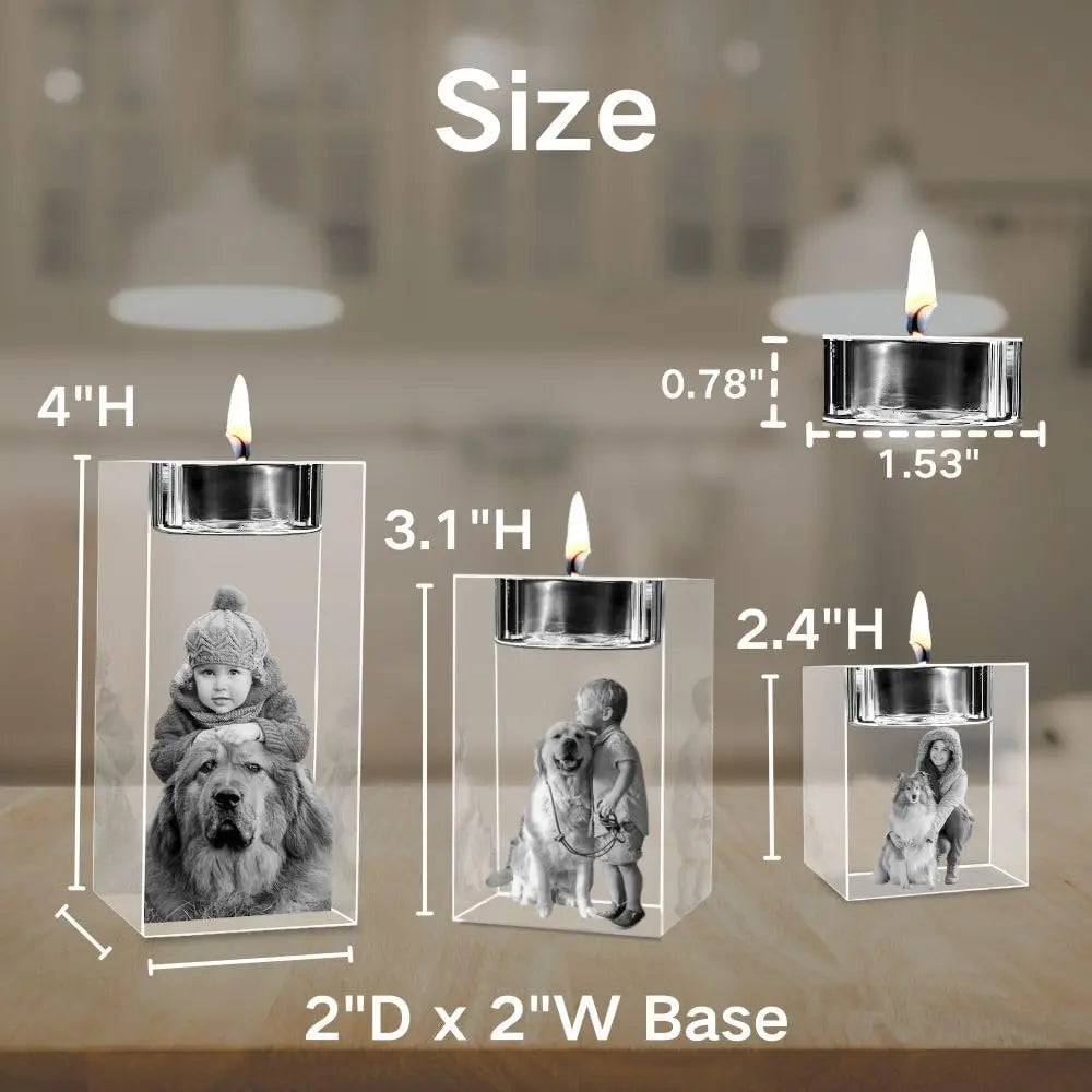 3D Crystal Photo Candle Holder PawCrystal