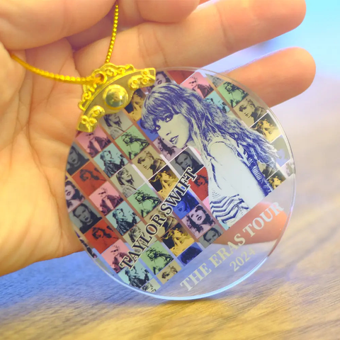 Taylor Swift Christmas Ornament Swiftie Gifts Round Shape PawCrystal