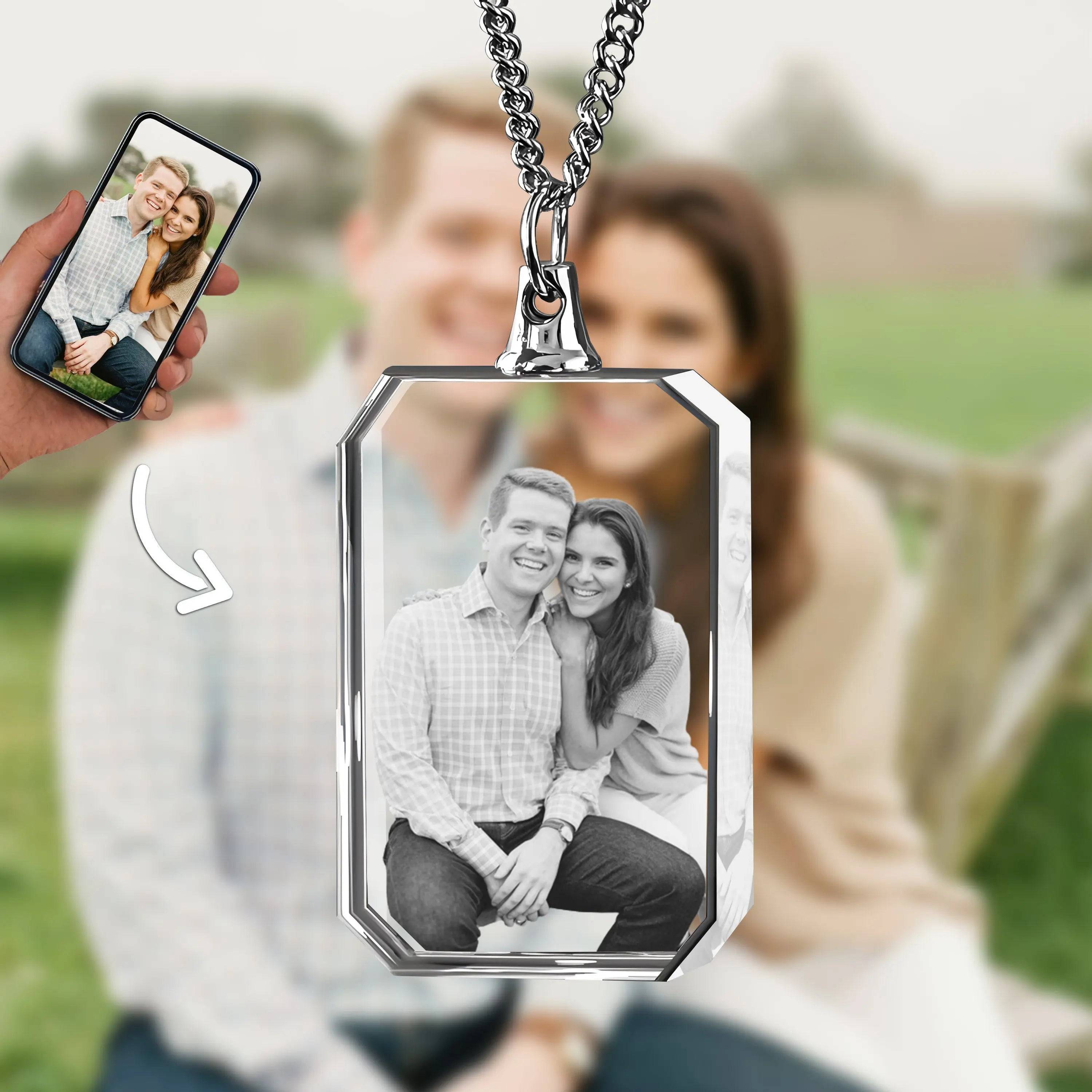 3D Crystal Photo Necklace Portrait PawCrystal