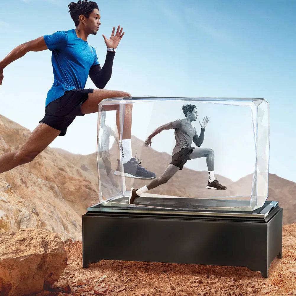 3D Crystal Photo Rectangle Landscape with Light Base PawCrystal
