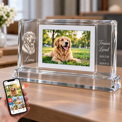 PawCrystal 3D Crystal Digital Frame Personalized Gifts Great Personalized Customized Gift with Your Own Photo