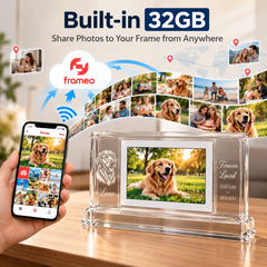 PawCrystal 3D Crystal Digital Frame Personalized Gifts Great Personalized Customized Gift with Your Own Photo