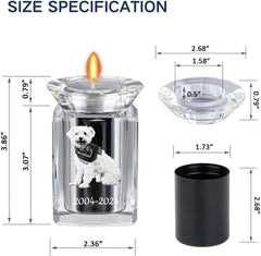 Pet Urn Front & Back Photo/Text for Pet/Human Ashes 2D Crystal